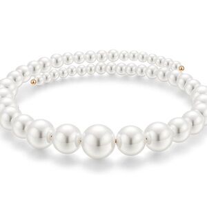 Round Imitation Pearl Necklace for Women Pearl Open Choker Necklace Jewelry